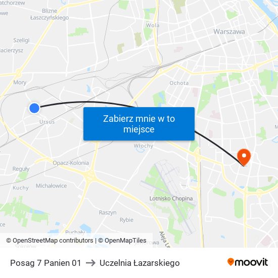 Posag 7 Panien 01 to Uczelnia Łazarskiego map