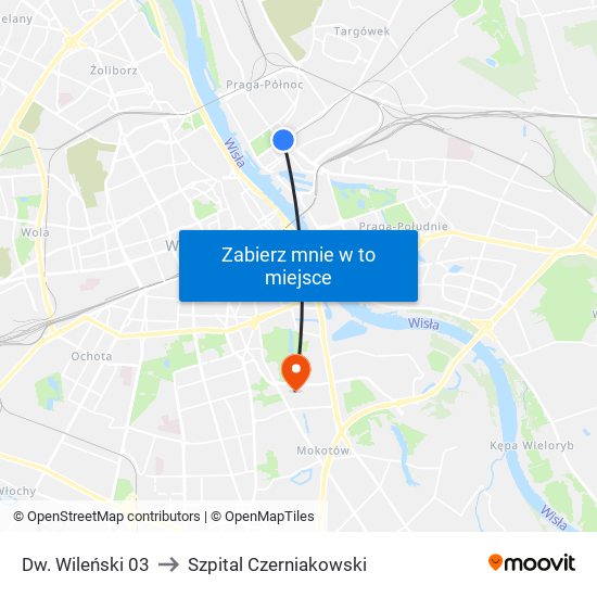 Dw. Wileński 03 to Szpital Czerniakowski map