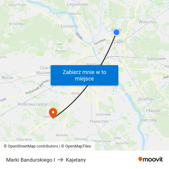 Marki Bandurskiego I to Kajetany map