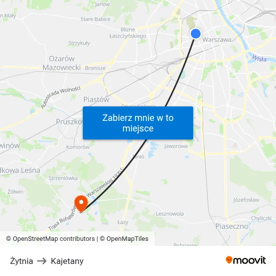 Żytnia to Kajetany map