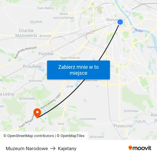 Muzeum Narodowe to Kajetany map