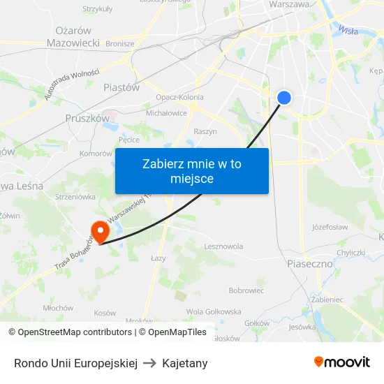 Rondo Unii Europejskiej to Kajetany map
