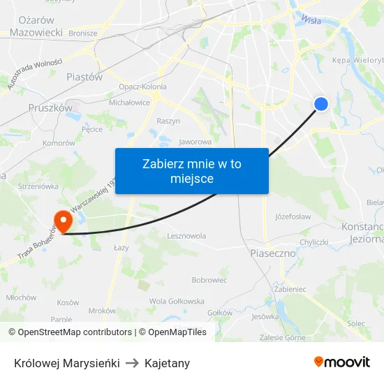 Królowej Marysieńki to Kajetany map