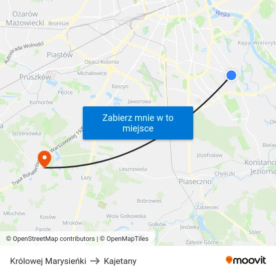 Królowej Marysieńki to Kajetany map