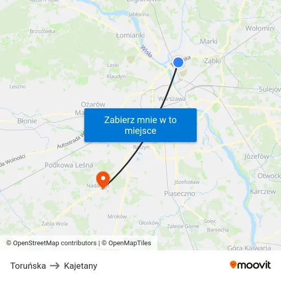 Toruńska to Kajetany map