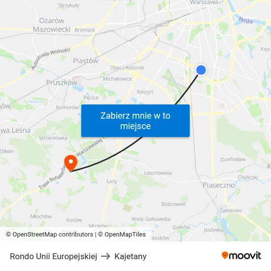 Rondo Unii Europejskiej to Kajetany map