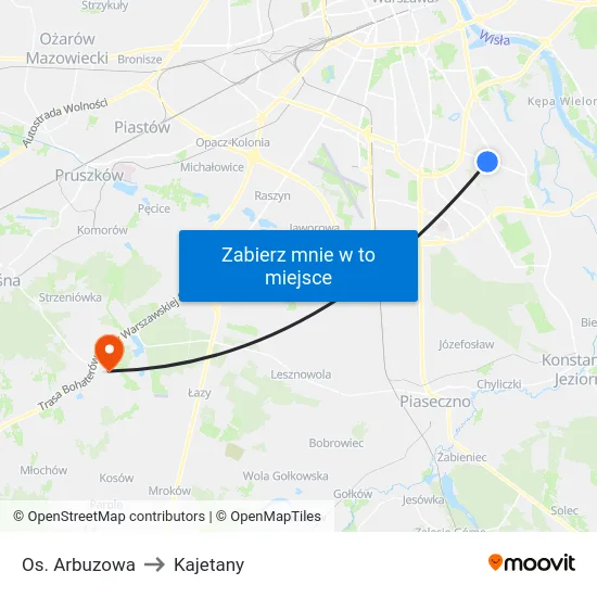 Os. Arbuzowa to Kajetany map