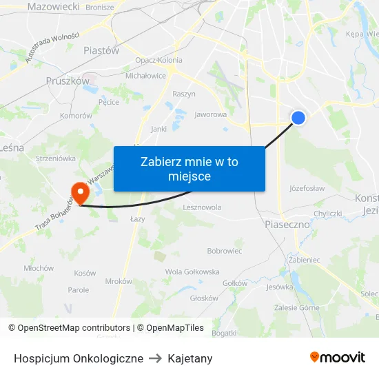 Hospicjum Onkologiczne to Kajetany map