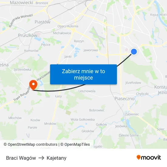Braci Wagów to Kajetany map