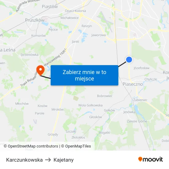 Karczunkowska to Kajetany map