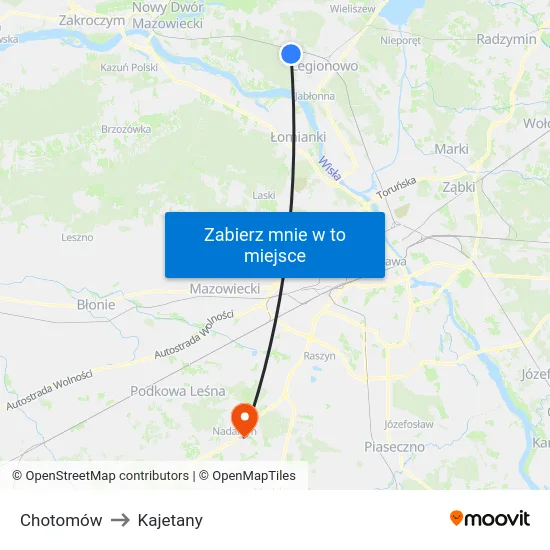 Chotomów to Kajetany map