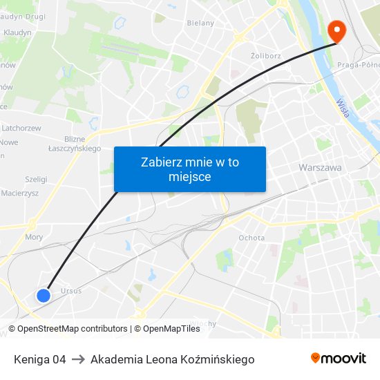 Keniga 04 to Akademia Leona Koźmińskiego map