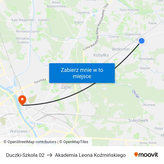 Duczki-Szkoła 02 to Akademia Leona Koźmińskiego map