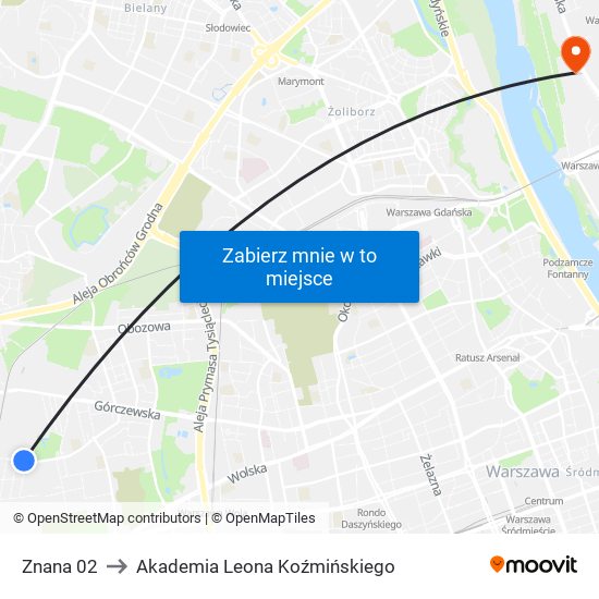 Znana 02 to Akademia Leona Koźmińskiego map