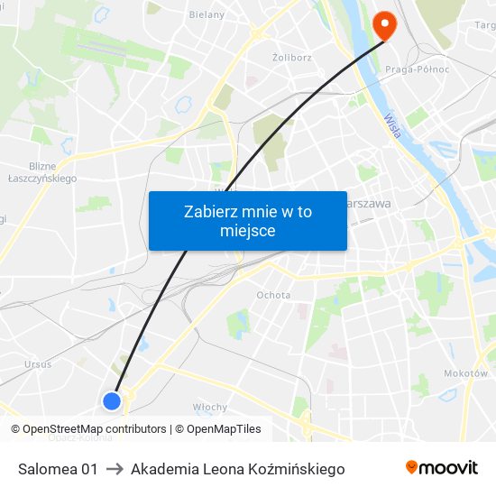 Salomea 01 to Akademia Leona Koźmińskiego map