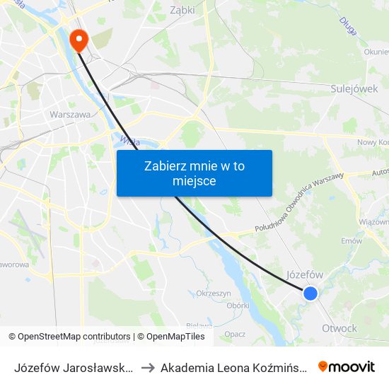 Józefów Jarosławska 01 to Akademia Leona Koźmińskiego map