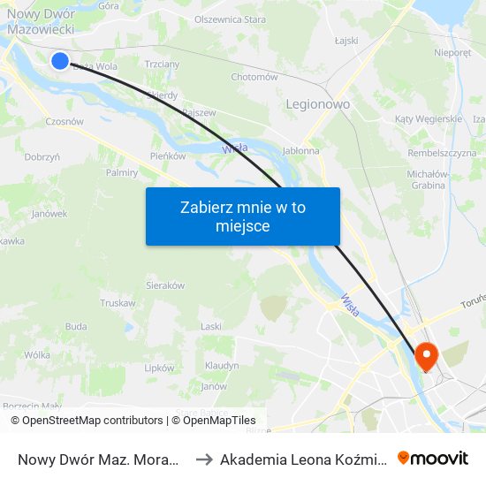 Nowy Dwór Maz. Morawicza 01 to Akademia Leona Koźmińskiego map