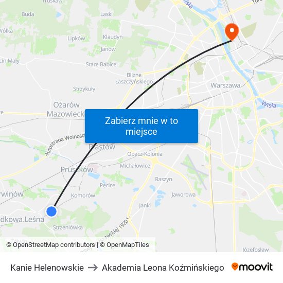 Kanie Helenowskie to Akademia Leona Koźmińskiego map