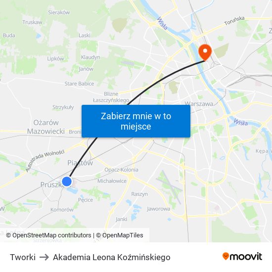 Tworki to Akademia Leona Koźmińskiego map