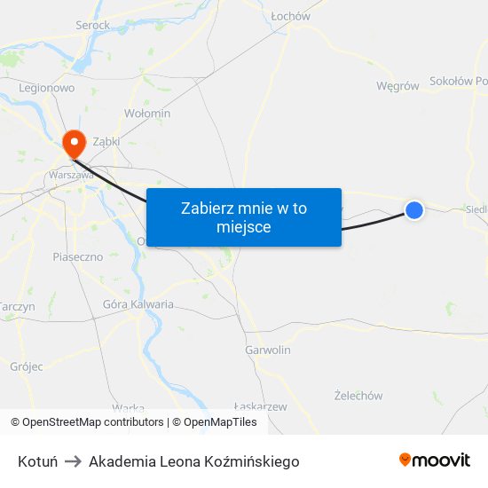 Kotuń to Akademia Leona Koźmińskiego map