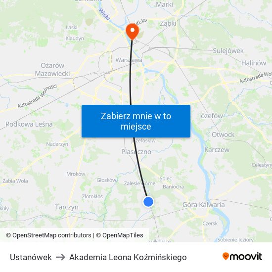 Ustanówek to Akademia Leona Koźmińskiego map