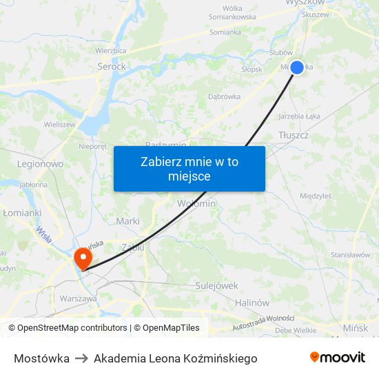 Mostówka to Akademia Leona Koźmińskiego map