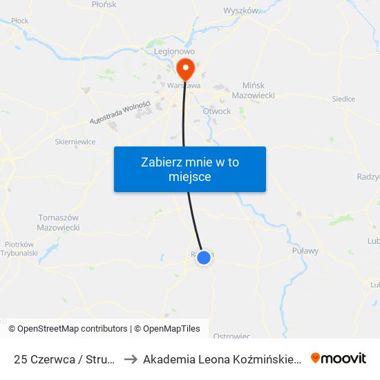 25 Czerwca / Struga to Akademia Leona Koźmińskiego map