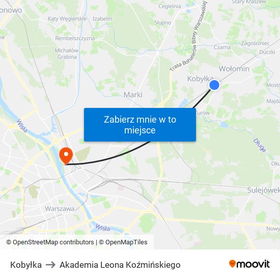 Kobyłka to Akademia Leona Koźmińskiego map