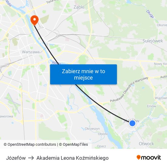 Józefów to Akademia Leona Koźmińskiego map