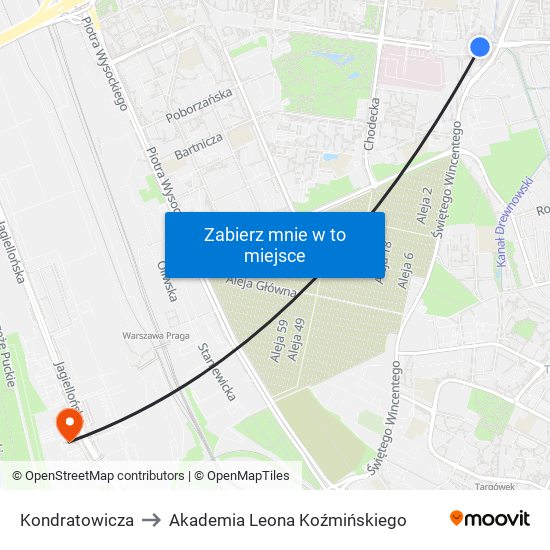 Kondratowicza to Akademia Leona Koźmińskiego map