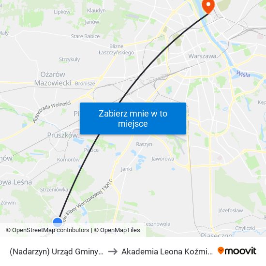 (Nadarzyn) Urząd Gminy 01 (Nż) to Akademia Leona Koźmińskiego map