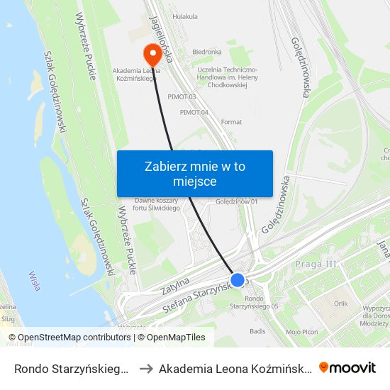 Rondo Starzyńskiego to Akademia Leona Koźmińskiego map