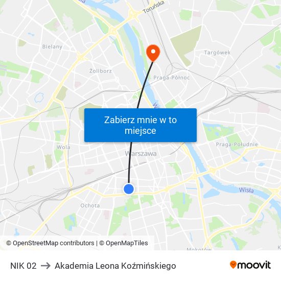 NIK 02 to Akademia Leona Koźmińskiego map