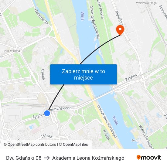 Dw. Gdański 08 to Akademia Leona Koźmińskiego map