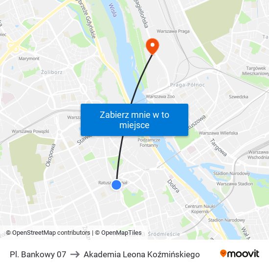 Pl. Bankowy 07 to Akademia Leona Koźmińskiego map