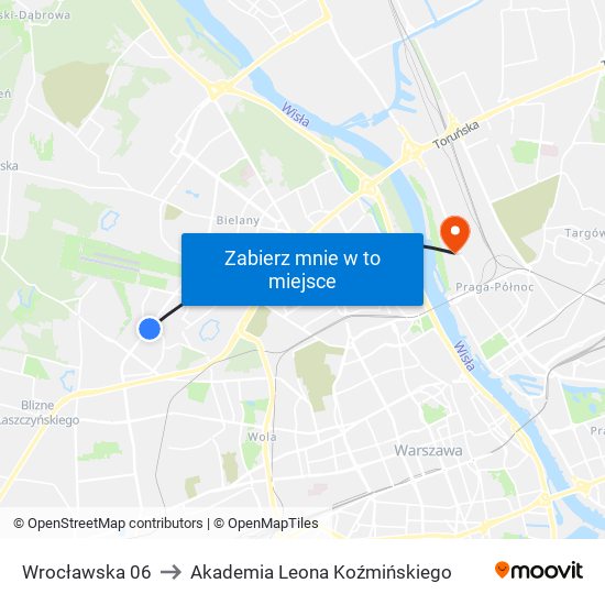 Wrocławska 06 to Akademia Leona Koźmińskiego map