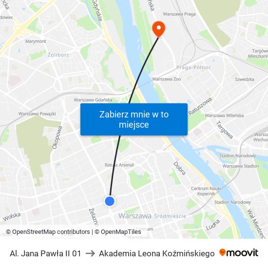 Al. Jana Pawła II to Akademia Leona Koźmińskiego map