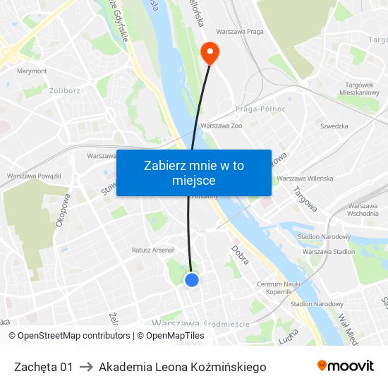 Zachęta 01 to Akademia Leona Koźmińskiego map