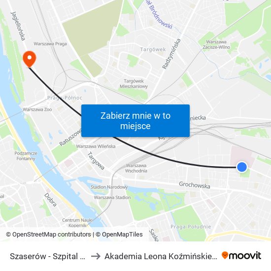 Szaserów-Szpital to Akademia Leona Koźmińskiego map