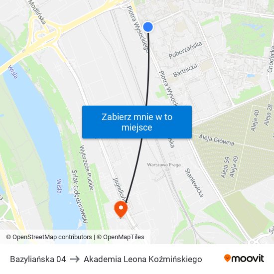 Bazyliańska 04 to Akademia Leona Koźmińskiego map