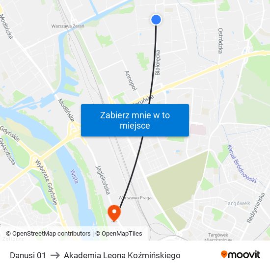 Danusi 01 to Akademia Leona Koźmińskiego map