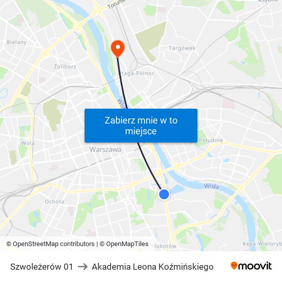 Szwoleżerów to Akademia Leona Koźmińskiego map