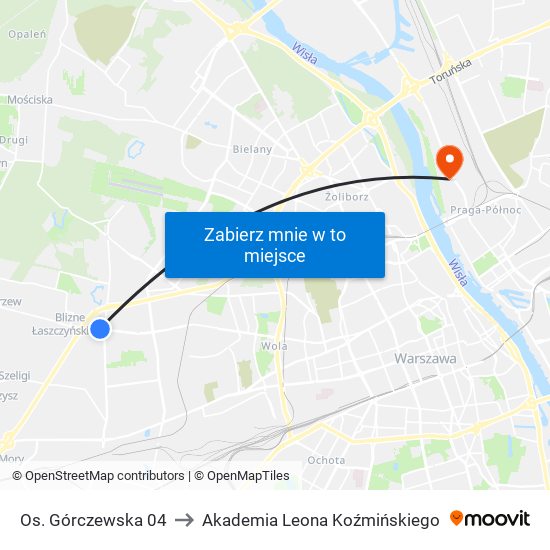 Os. Górczewska 04 to Akademia Leona Koźmińskiego map