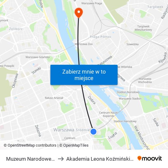 Muzeum Narodowe 01 to Akademia Leona Koźmińskiego map