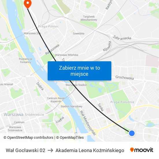 Wał Gocławski 02 to Akademia Leona Koźmińskiego map