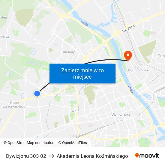 Dywizjonu 303 to Akademia Leona Koźmińskiego map