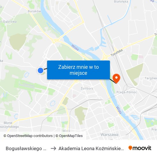 Bogusławskiego 06 to Akademia Leona Koźmińskiego map