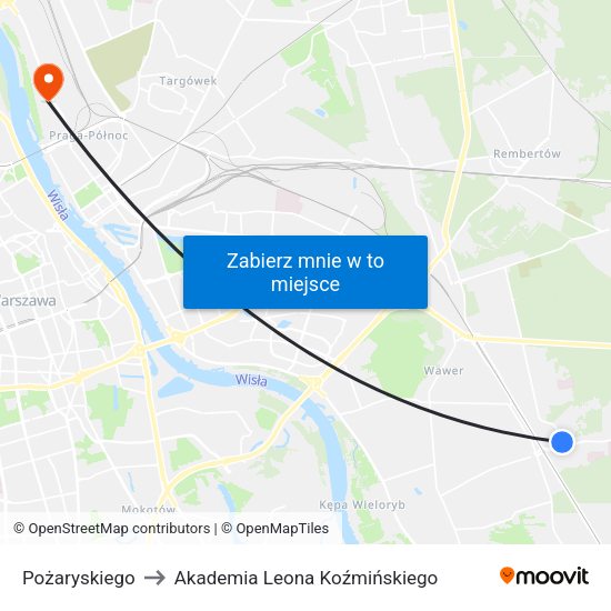 Pożaryskiego to Akademia Leona Koźmińskiego map