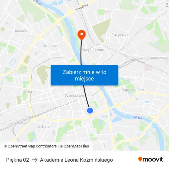 Piękna 02 to Akademia Leona Koźmińskiego map