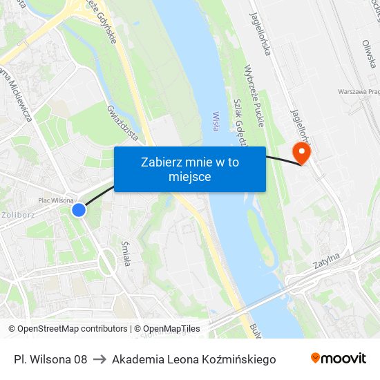 Pl. Wilsona 08 to Akademia Leona Koźmińskiego map